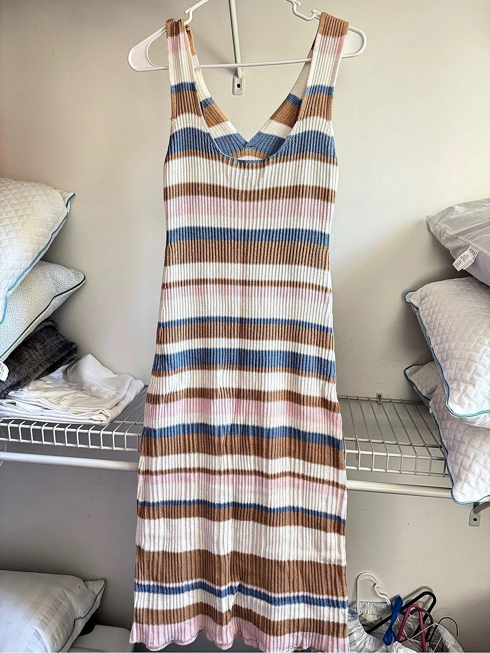 Rue Stiic Striped Maxi Dress in Blue & Brown